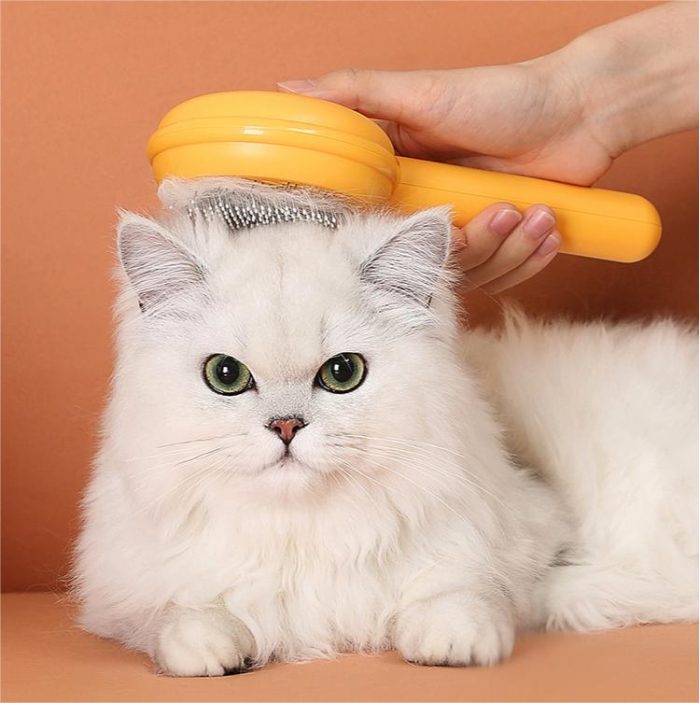 Cat Grooming Brush (2) Cat Grooming Brush, Self Cleaning Slicker Brushes for Dogs Cats Pet Grooming Brush Tool Gently Removes Loose Undercoat