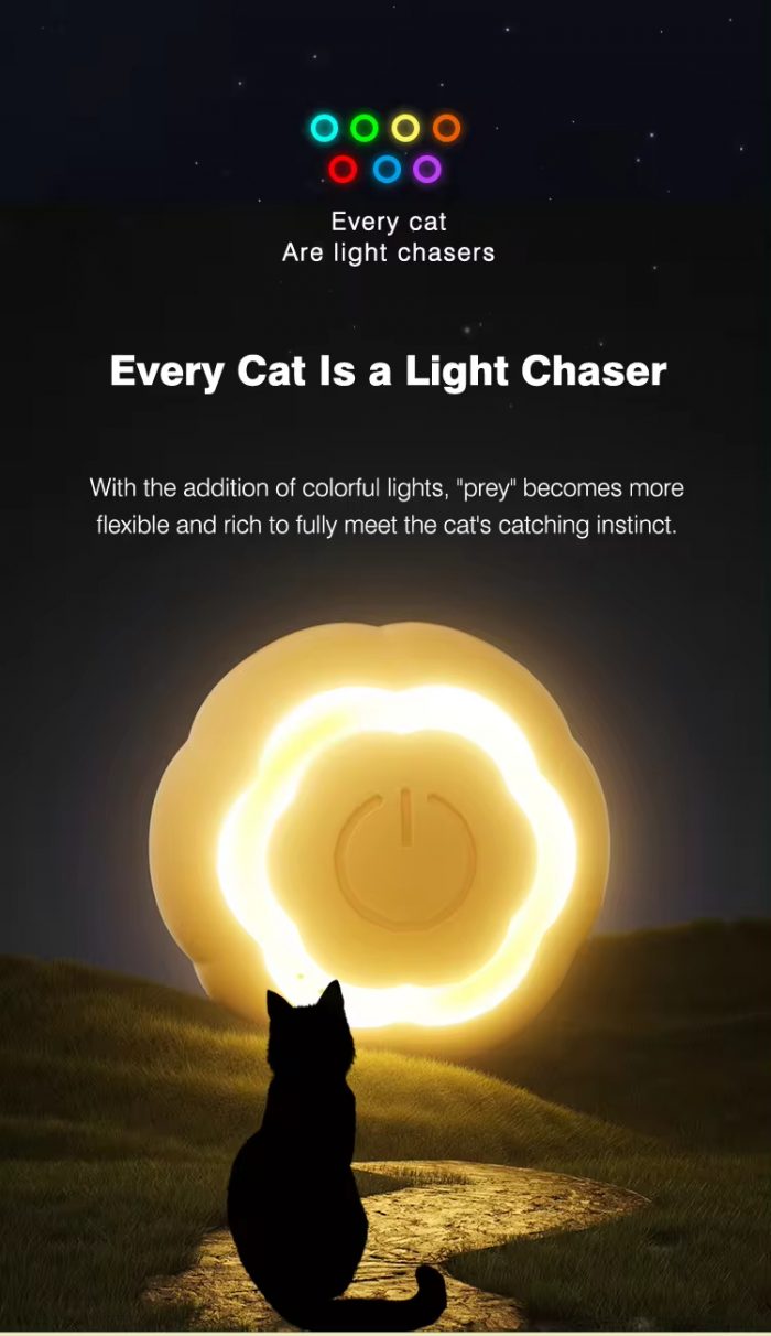 Cat Toys Interactive Ball (5) Durable LED Glow Teasing Automatic Rolling Electric Pet Smart Cat Toys Interactive Ball