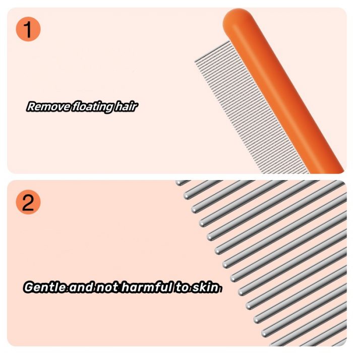 Stainless steel fine-toothed comb (5) hot selling beauty Stainless steel fine-toothed comb for detangled hair combing for dogs cats