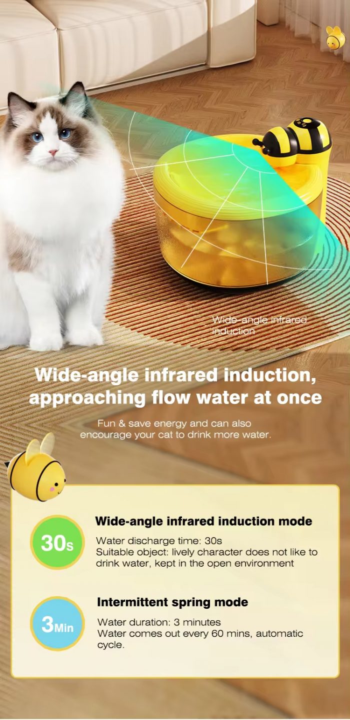 cat water fountain (6) Large smart pet water fountain translucent automatic smart pet water dispenser drinking fountain