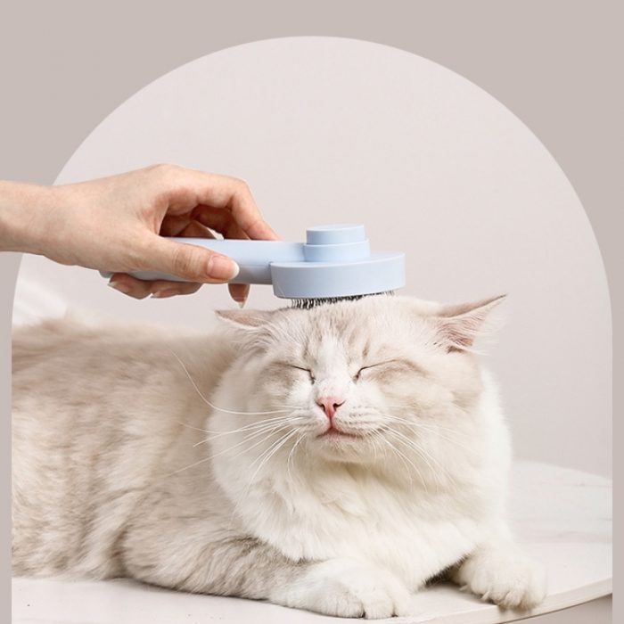 hair removal comb (1) OEM One Key Remove Hair Comb Cat And Dog Grooming Massage Shedding Tools Pet Hair Remover Brush