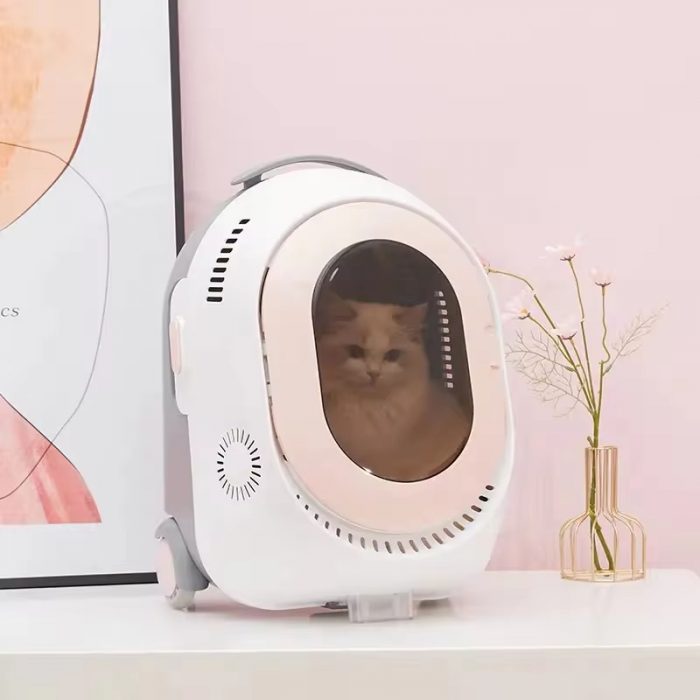 Pet Travel Carrier Bag (8) Expandable Transparent Bubble Space Capsule Pet Cat Carrier on wheels Backpack