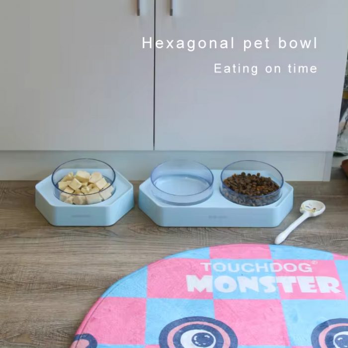 oem-wholesale-hexagonal-single-bowl-tilt-neck-guard-anti-spill-drinking-pet-bowl-4 OEM Wholesale Hexagonal Single Bowl Tilt Neck Guard Anti-spill Drinking Pet Bowl