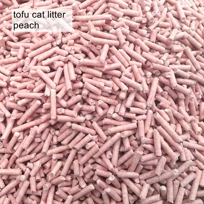 wholesale-oem-high-tech-production-natural-fast-clumping-tofu-cat-litter-Peach Wholesale OEM High-tech Production Natural Fast Clumping tofu Cat Litter